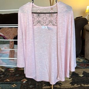 Cute pink 3/4 sleeve light weight sweater